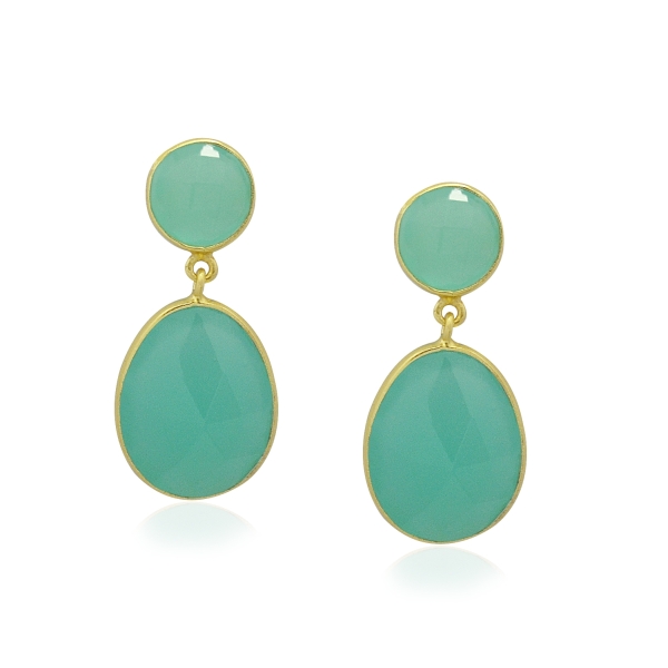 Chalcedony aqua Studs model E5g-060